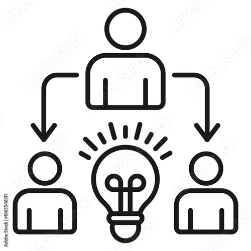 Collaboration Outline Icon Vector Illustration