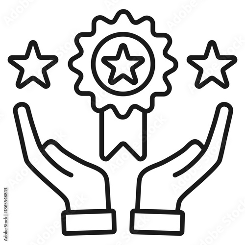 Brand Royalti Outline Icon Vector Illustration