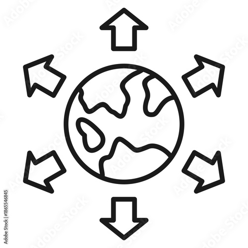 Expansion Outline Icon Vector Illustration