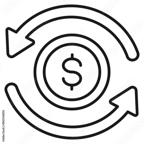 Crowdfunding Outline Icon Vector Illustration