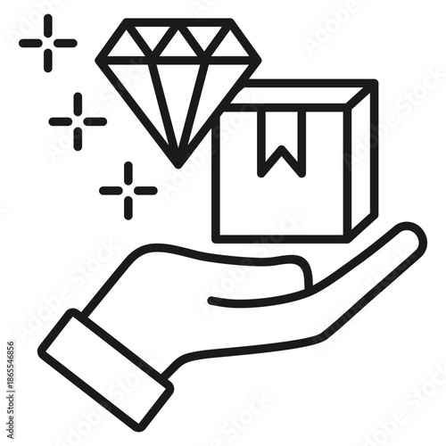 Value Proposition Outline Icon Vector Illustration