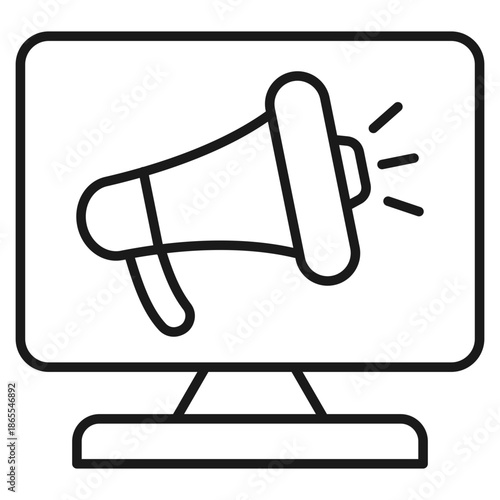 Digital Marketing Outline Icon Vector Illustration