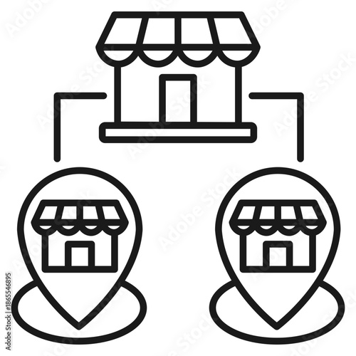 Franchise Outline Icon Vector Illustration