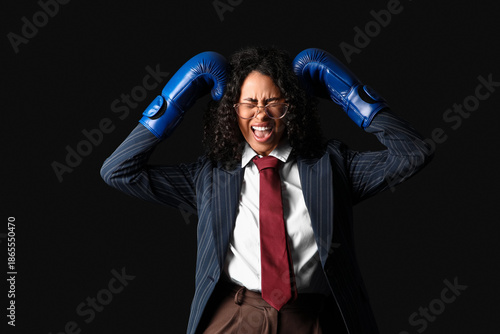 Angry African-American busi...