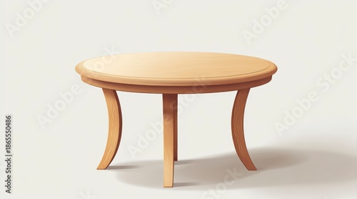 Wooden table rendered on white background perfect for product display