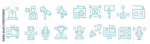  minimal line vectors for broadcast theme user interface