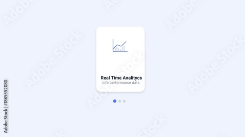 Minimal flat illustration of a mobile app screen displaying real time analytics with a line chart icon. Suitable for live data monitoring, performance tracking, dashboards, and modern UI or UX design 