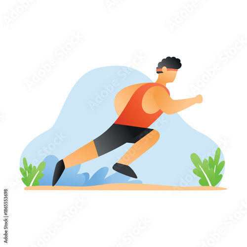 run flat design illustration good for website, mobile application and graphic design asset