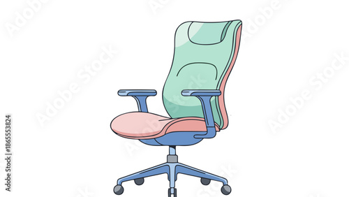 ergonomic office chair isolated on white background vector illustration