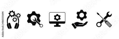 icon set settings. settings sign. support symbol. repair logo. vector illustration