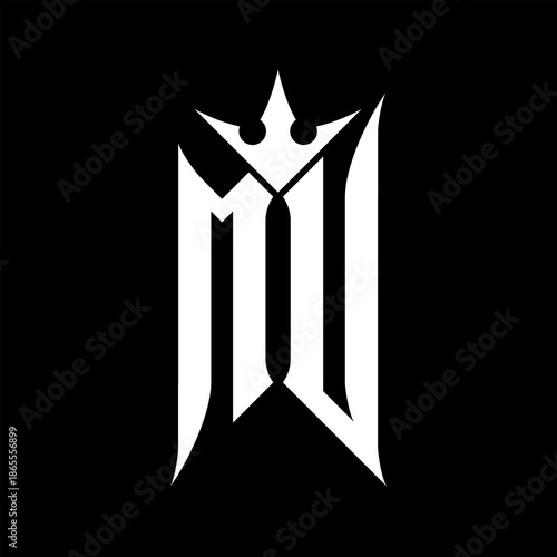 MU Elegant White Logo on Black Background