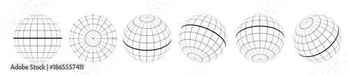globe grid outline vector illustration