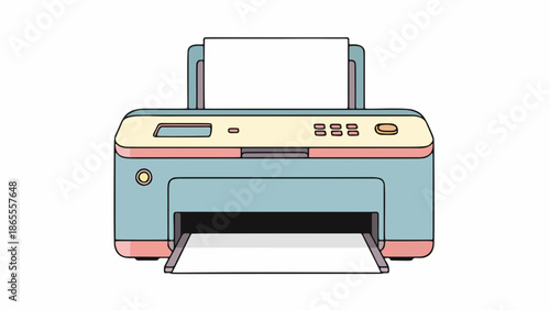 vector illustration of a printer with white background
