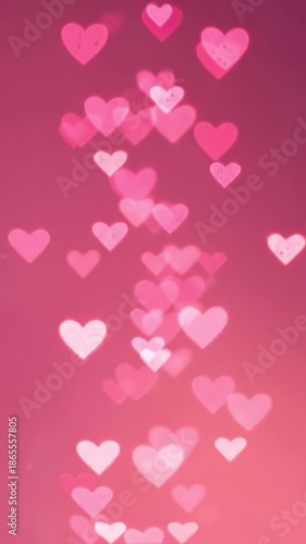 Colorful Heart Shaped Bokeh Background for Valentine's Day and Romantic Occasions