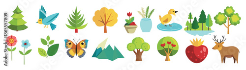 nature icon set collection illustration