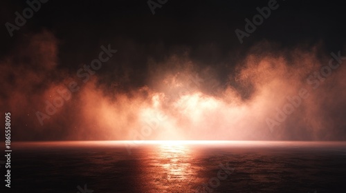 Wallpaper Mural Water surface glows under dramatic, cloudy sky, with a bright, ethereal light Torontodigital.ca