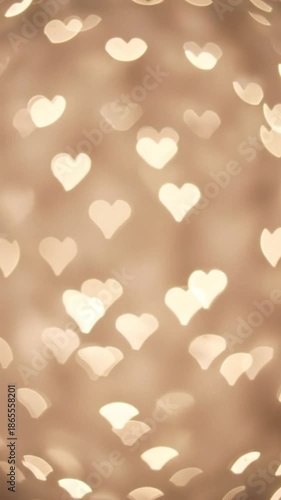 Soft Heart-Shaped Lights Against a Blurred Background for Romantic Decoration