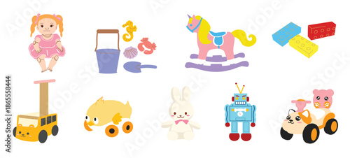  colorful illustration set featuring trendy and stylish