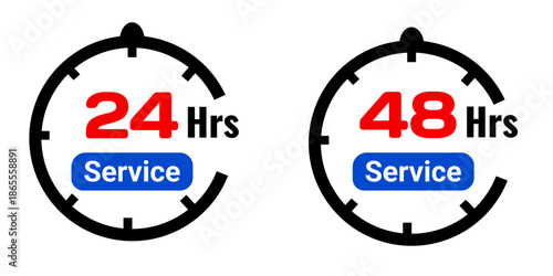 24h and 48h service icons displayed on a clean white background.