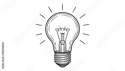 Light bulb vintage vector illustration isolated on transparent background