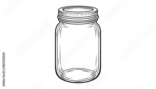 Mason jar vintage vector illustration isolated on transparent background