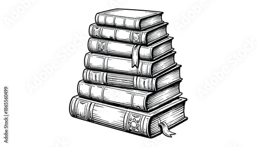 Stack of books vector illustration literature education textbook library reading concept and study