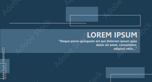 A modern abstract blue background featuring clean geometric shapes, lines, and layered rectangles with ample copy space