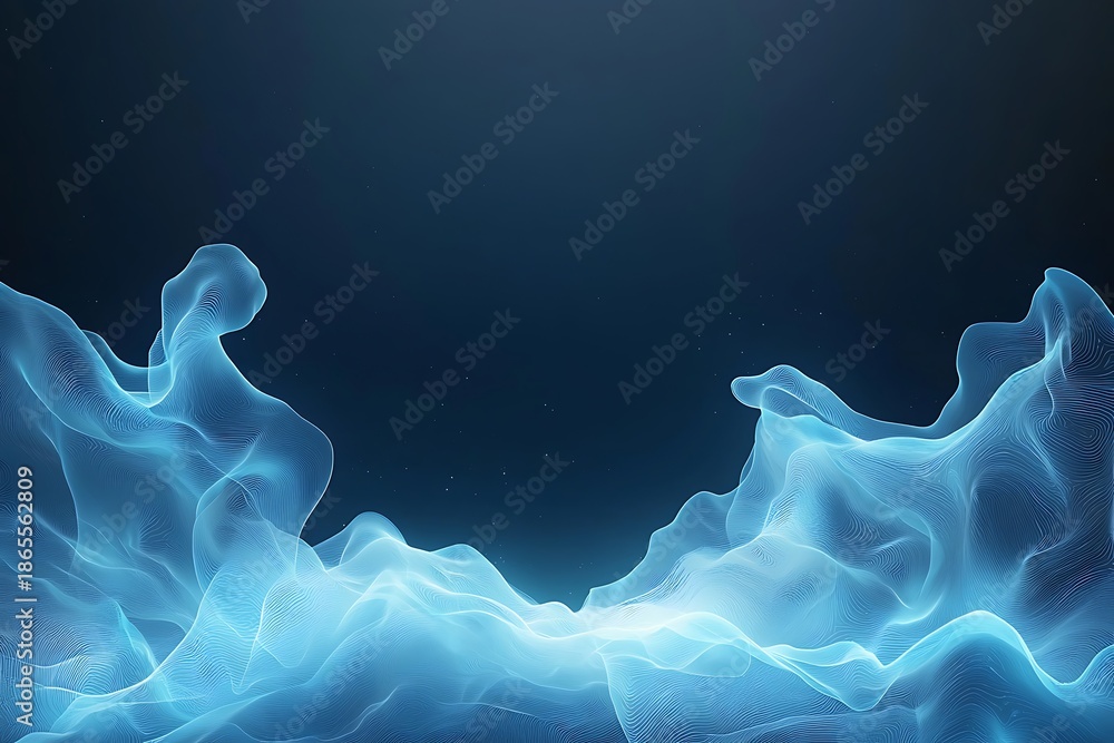Naklejka premium Abstract Blue Energy Waves Flowing in an Ethereal Environment for Digital Backgrounds