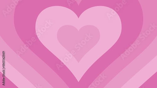 Pink heart animation zooms monochrome love tunnel layers seamlessly for romantic background.