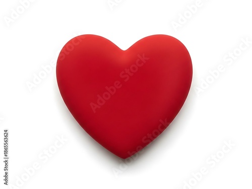 Red heart shape isolated on white background