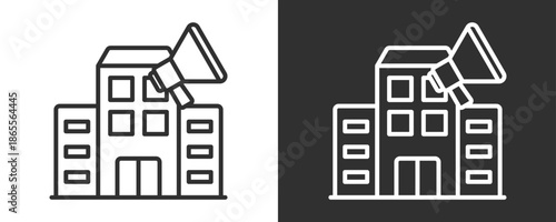 Company Icon Set Vector Collection Isolated In Black And White