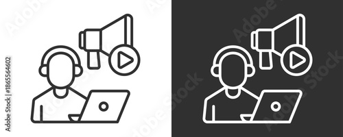 Content Marketing Icon Set Vector Collection Isolated In Black And White