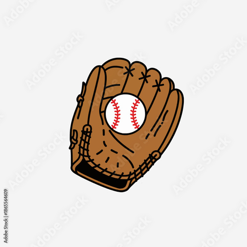 Baseball Glove Catching Ball Icon