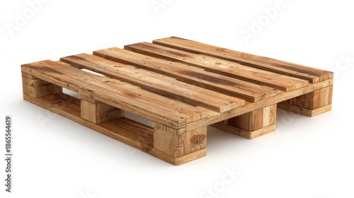 Wallpaper Mural A light-brown wooden platform with a three-runner base, commonly used for transporting goods. It sits elevated on a white background Torontodigital.ca