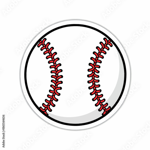 Baseball Ball with Red Stitching