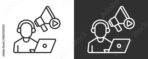 Freelancer Icon Set Vector Collection Isolated In Black And White