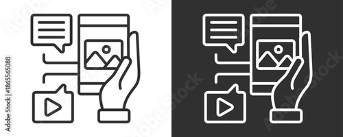 Content Icon Set Vector Collection Isolated In Black And White