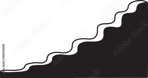 Black and white abstract wavy line design element