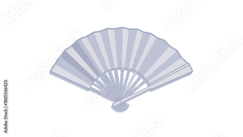 Simple and refined graphic of a traditional folding hand fan, evoking cultural heritage and a gentle, refreshing breeze for various elegant designs and artistic projects
