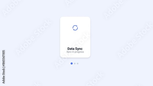 Minimal flat illustration of a mobile app screen showing data sync with a circular refresh icon. Ideal for data synchronization, cloud syncing, system updates, loading states, and modern UI or UX desi