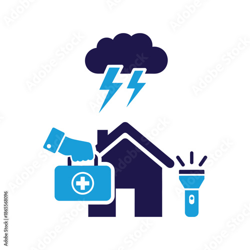 Essential home safety and emergency preparedness planning for severe weather events, power outages, and natural disasters, featuring vital first aid and illumination tools