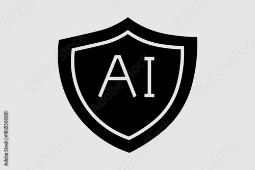 This image features a shield icon representing security and protection. The shield is solid black with a thin white internal border following its shape.