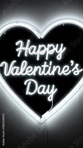 Happy Valentine's Day Neon Heart Sign for Romantic Celebrations and Gifts