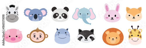 charming collection of animal head mascot illustrations