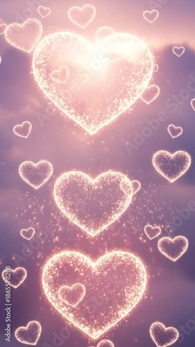 Romantic Sparkling Hearts Design for Digital Backgrounds, Decorations, and Invitations