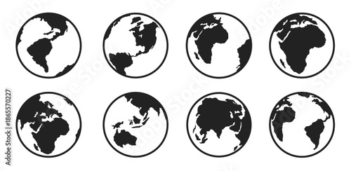  a versatile set of earth globe silhouette illustrations