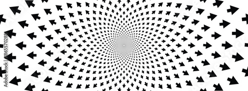arrow optical illusion background black and white hypnotic 