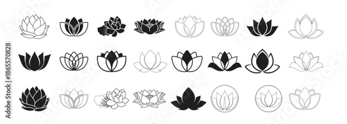 collection of lotus flower logos