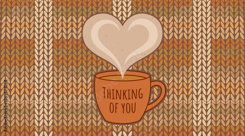 Thinking of You Mug on Cozy Knitted Background