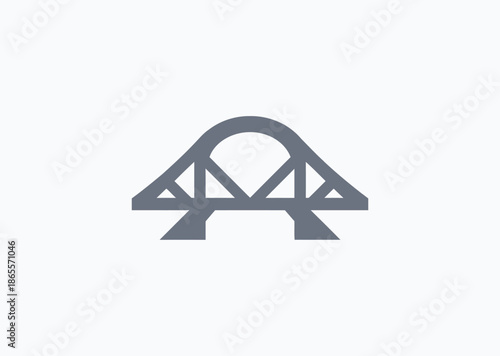 A minimalist bridge logo using line style, representing connection, transition, unity, stability, and overcoming distance